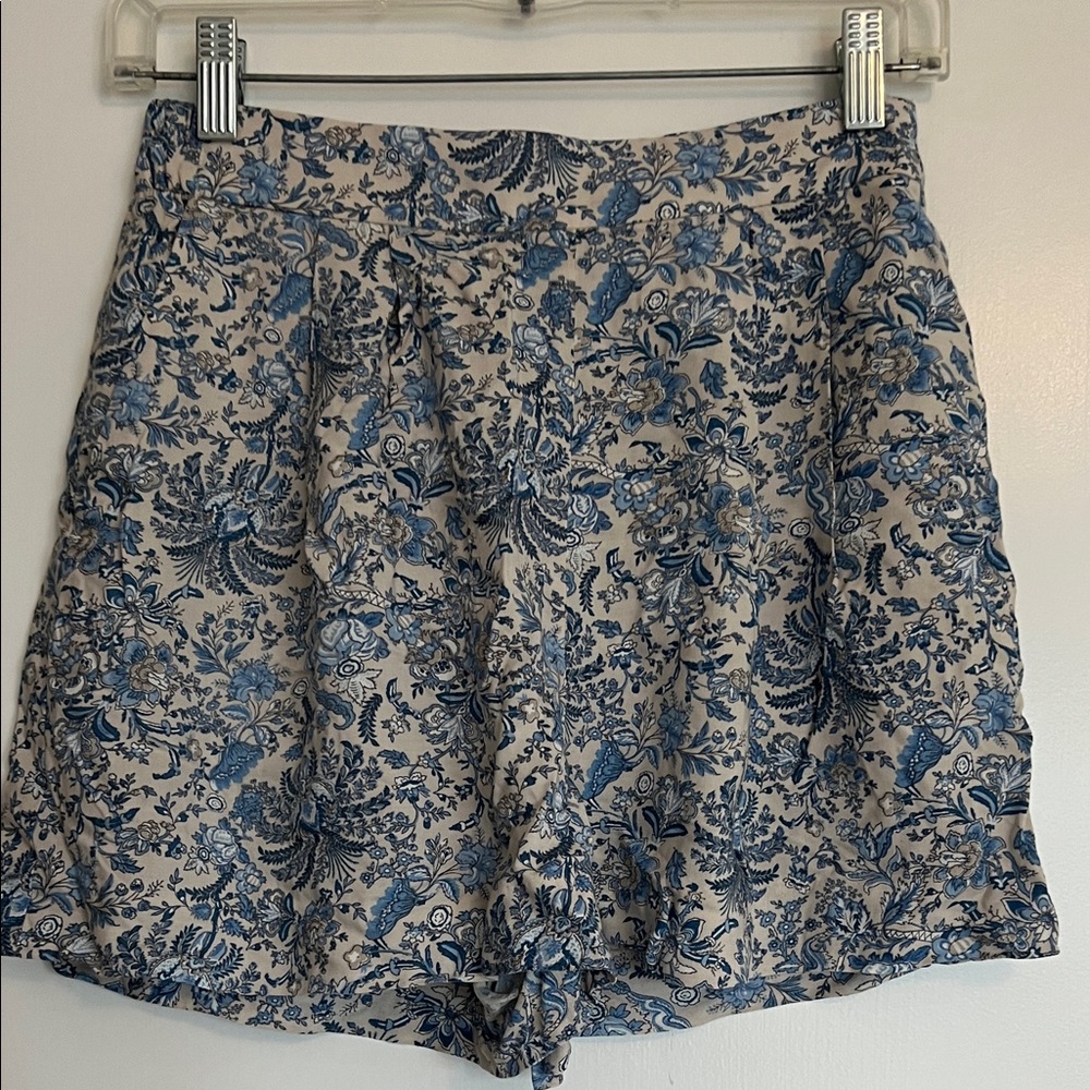 H&M Blue Floral High-Waist Women's Shorts
